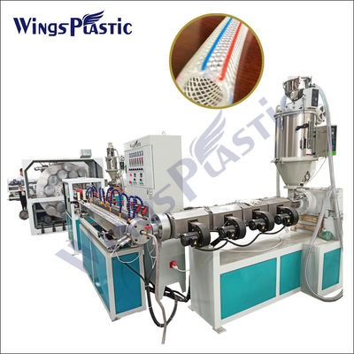 Tre strati di fibra di PVC rinforzato intrecciatura Garde tubo di tubatura di estrussione macchina di produzione di produzione